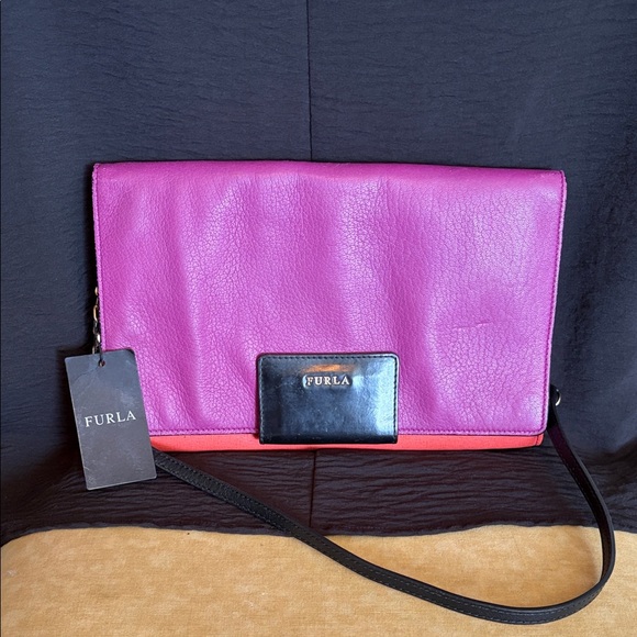 Furla Handbags - Furla Foldover Clutch With Removable Crossbody Strap